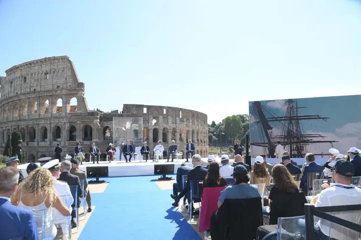 Durante l'evento di presentazione risultati del Tour mondiale Amerigo Vespucci